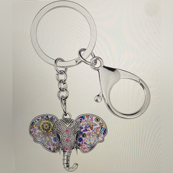 Silver Plated Elephant Keychain Bag Charm New Last 2!! - Picture 1 of 2